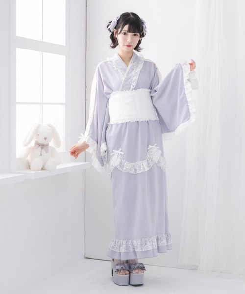 DearMyLove 浴衣 お嬢様パールレースフリル浴衣 レディース : ZOZOTOWN