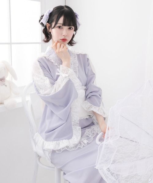 DearMyLove 浴衣 お嬢様パールレースフリル浴衣 レディース : ZOZOTOWN