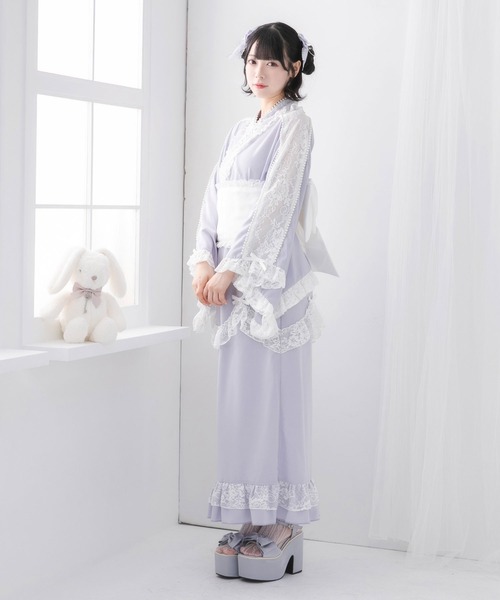 DearMyLove 浴衣 お嬢様パールレースフリル浴衣 レディース : ZOZOTOWN