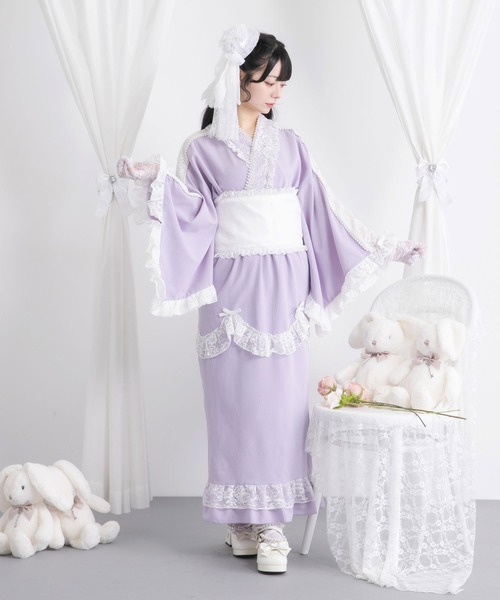 DearMyLove 浴衣 お嬢様パールレースフリル浴衣 レディース : ZOZOTOWN