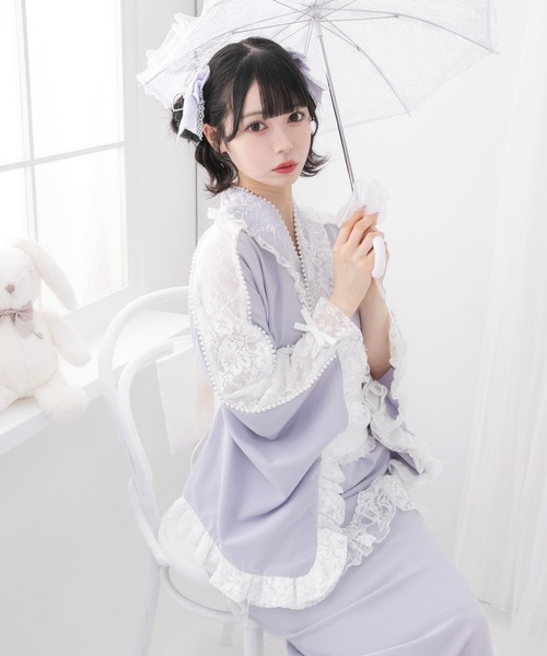 DearMyLove 浴衣 お嬢様パールレースフリル浴衣 レディース : ZOZOTOWN