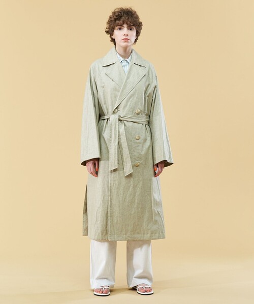 GALERIE VIE ダブルフェイスカラーレストレンチコート グリーン ダブルフェイス カラーレストレンチコート｜トゥモローランド 公式通販