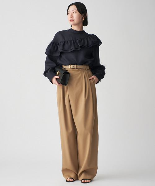 olive VERMEIL par iena シアーシルクブラウス　フリル VERMEIL par iena ブラウス シャツ シアーサテンフリルブラウス