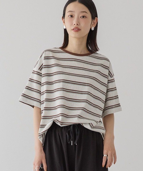未使用★journal standard luxe ボーダーbigプル グレー journal standard luxe｜コットンボーダー ボートネックプル