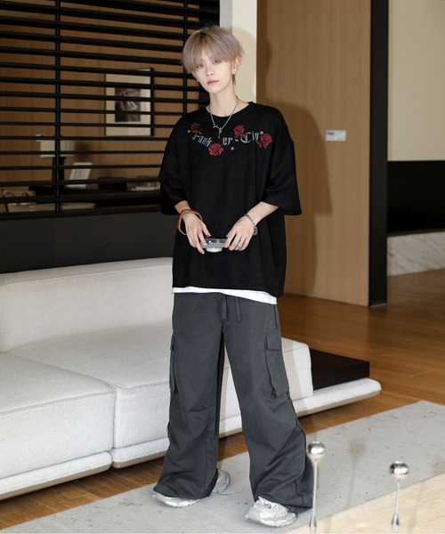 「neos」 半袖Tシャツ MEDIUM ブラック メンズ