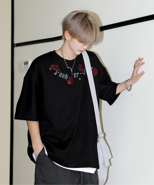 「neos」 半袖Tシャツ MEDIUM ブラック メンズ