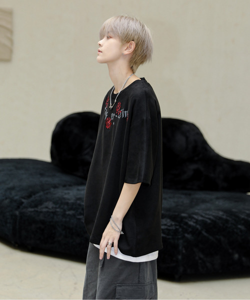 「neos」 半袖Tシャツ MEDIUM ブラック メンズ