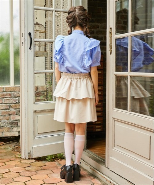 「axes femme POETIQUE」 フリルスカート MEDIUM ブラック レディース