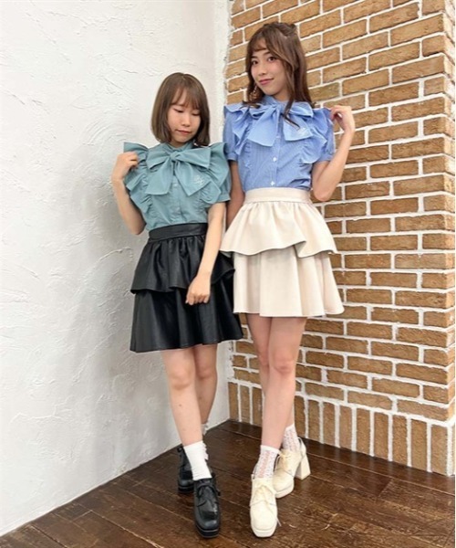 「axes femme POETIQUE」 フリルスカート MEDIUM ブラック レディース