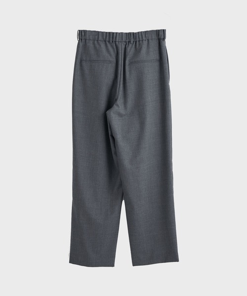スラックス 「ATON」WOOL TROPICAL LOOSE FIT PANTS／毎日使える定番ウールパンツ メンズの画像