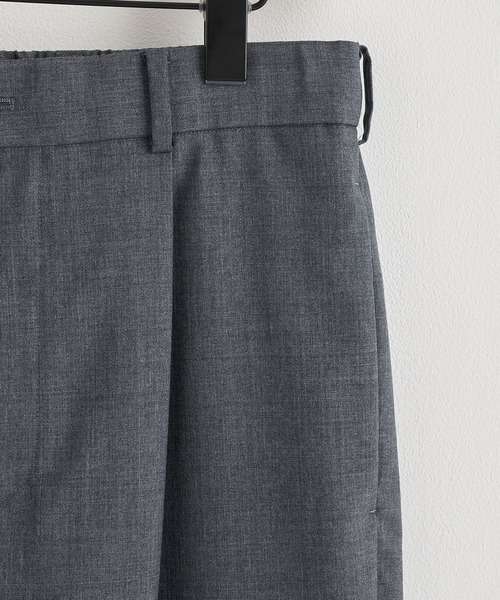 スラックス 「ATON」WOOL TROPICAL LOOSE FIT PANTS／毎日使える定番ウールパンツ メンズの画像