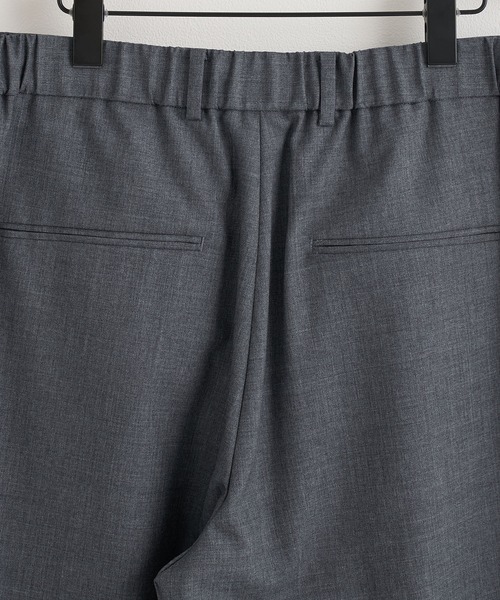 スラックス 「ATON」WOOL TROPICAL LOOSE FIT PANTS／毎日使える定番ウールパンツ メンズの画像