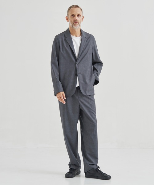 ATON エイトン コットンパンツ ワンタック ブルーグレー SILK SUEDE | WIDE EASY PANTS – ATON | エイトン