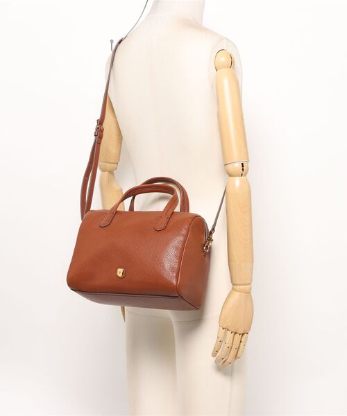 FOSSIL サッチェル ブラウンレザー ショルダーバッグ FOSSIL（フォッシル） ショルダーバッグ バッグ サッチェルバッグ