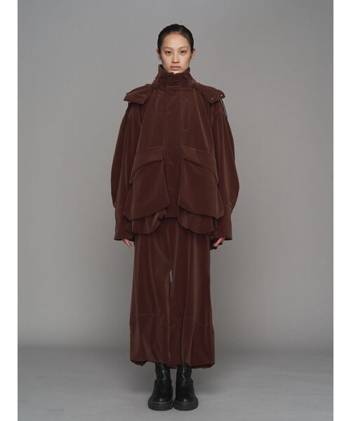 UN3D.（アンスリード） コート アウター VELVET HEM GATHER HOOD CT
