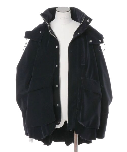 UN3D.（アンスリード） コート アウター VELVET HEM GATHER HOOD CT