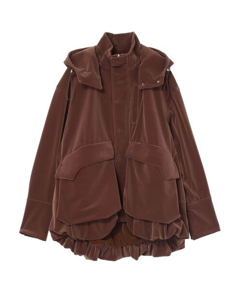 UN3D.（アンスリード） コート アウター VELVET HEM GATHER HOOD CT
