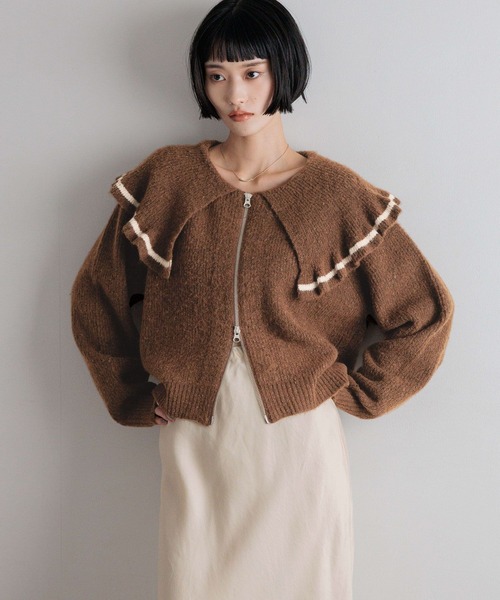 LOWRYS FARM（ローリーズファーム） ニット セーター フリルZIP