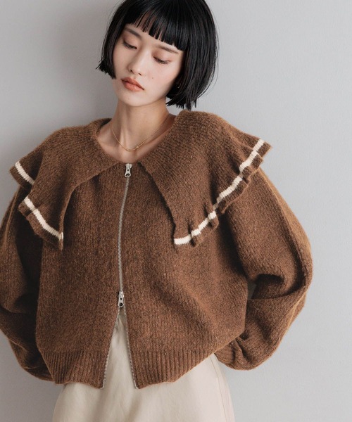 LOWRYS FARM（ローリーズファーム） ニット セーター フリルZIP