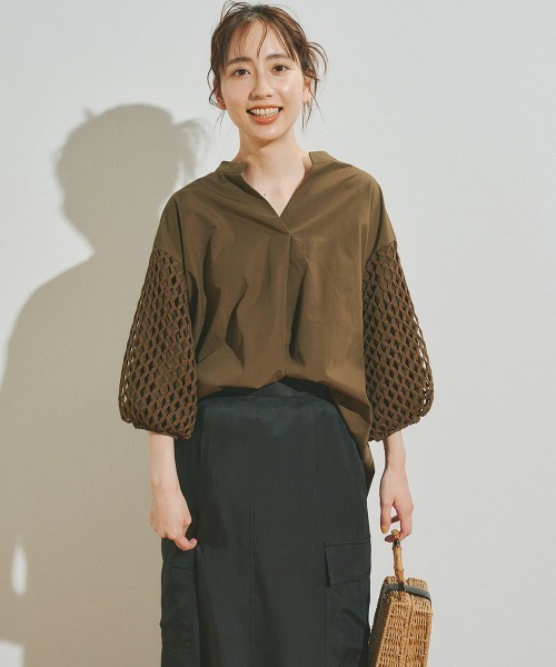 「Droite lautreamont」 7分袖ブラウス 2 ホワイト レディース_画像3