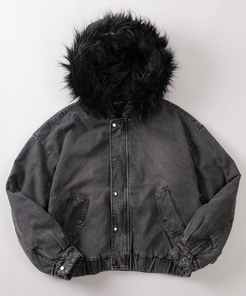 ブルゾン アウター 「82」2WAY ヴィンテージライク デニム ファー