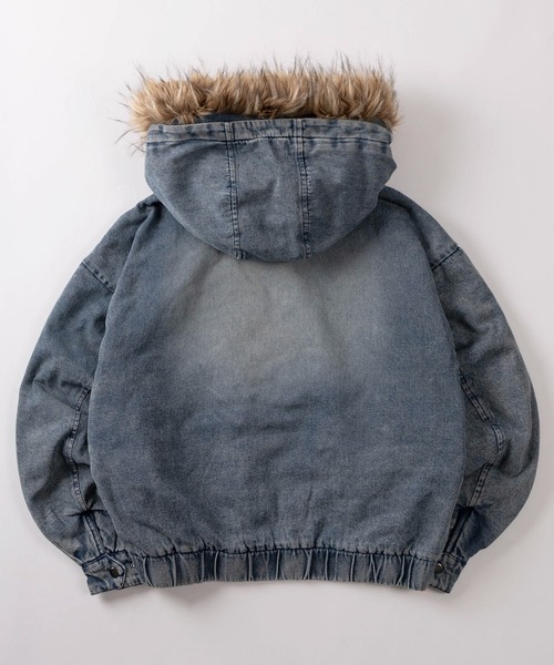 ブルゾン アウター 「82」2WAY ヴィンテージライク デニム ファー