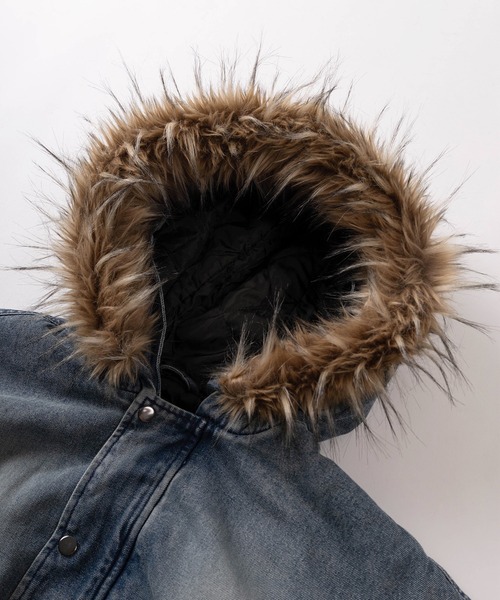 ブルゾン アウター 「82」2WAY ヴィンテージライク デニム ファー