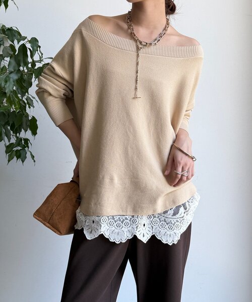 DouDou（ドゥドゥ） ニット セーター ボートネックプルオーバー