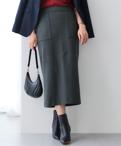 7days Life Styling スカート ウール調ふんわりジャージーベイカー