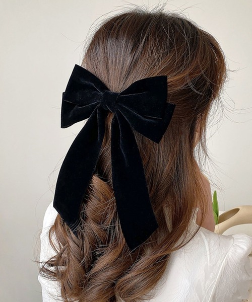 IRADOWL（アイラドール） ヘアクリップ ベロアリボンバレッタ