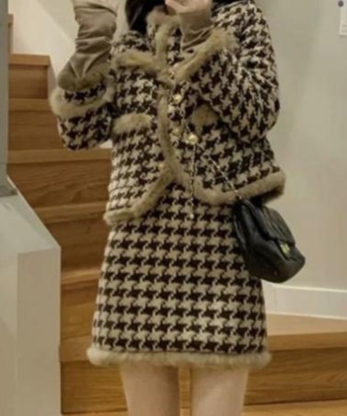 pgg セットアップ　中綿入りアウター　スカート pgg セットアップ中綿入りアウタースカート