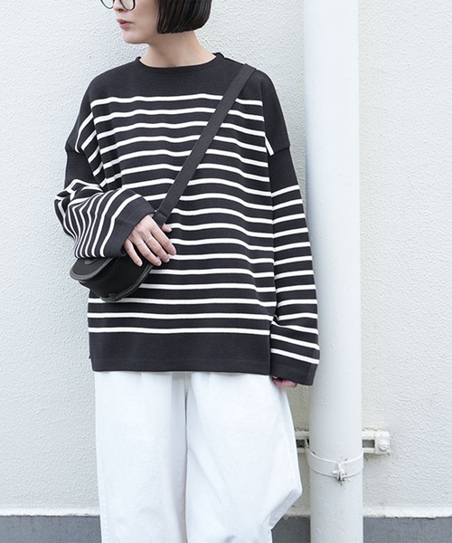 SOLAMONAT（ソラモナ） ニット セーター ウエハースニットボーダー