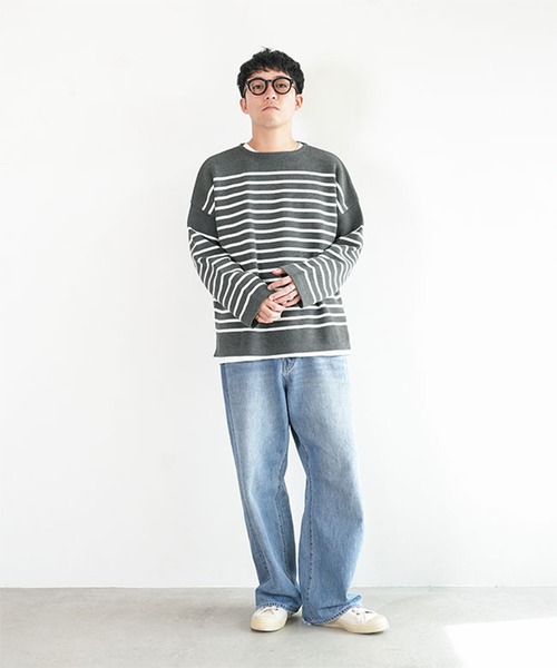 SOLAMONAT（ソラモナ） ニット セーター ウエハースニットボーダー