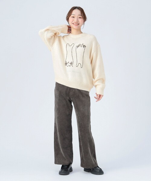 BEAMS HEART（ビームス ハート） ニット セーター アートネコ 刺繍