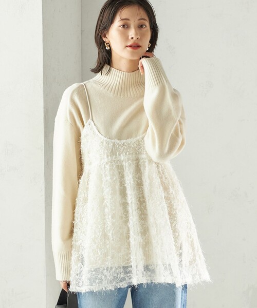 SHIPS（シップス） キャミソール 「手洗い可能」前後 2WAY レース