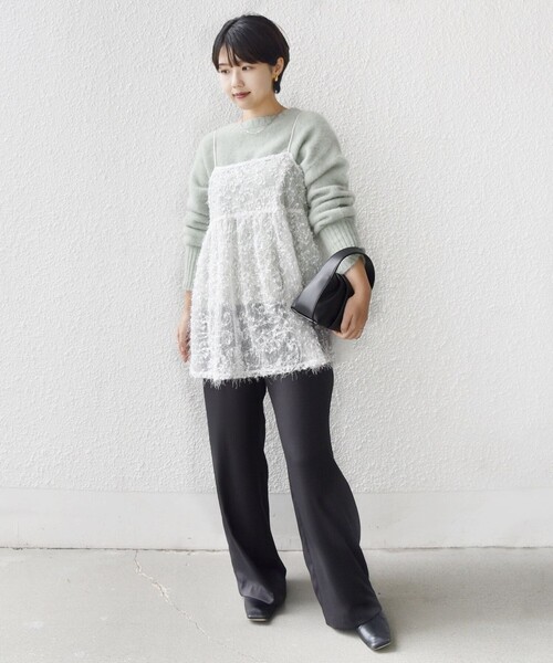 SHIPS（シップス） キャミソール 「手洗い可能」前後 2WAY レース