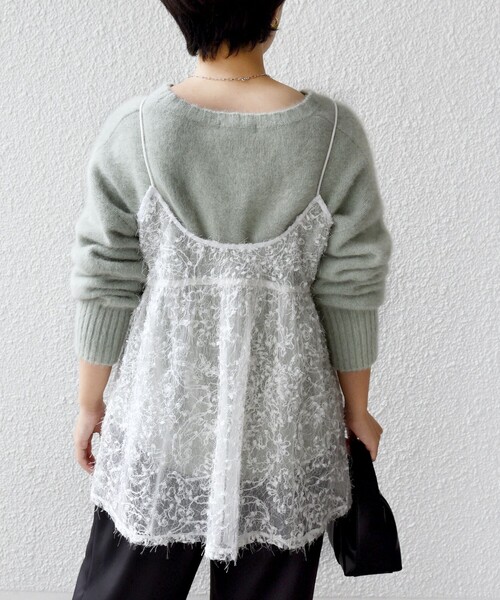 SHIPS（シップス） キャミソール 「手洗い可能」前後 2WAY レース