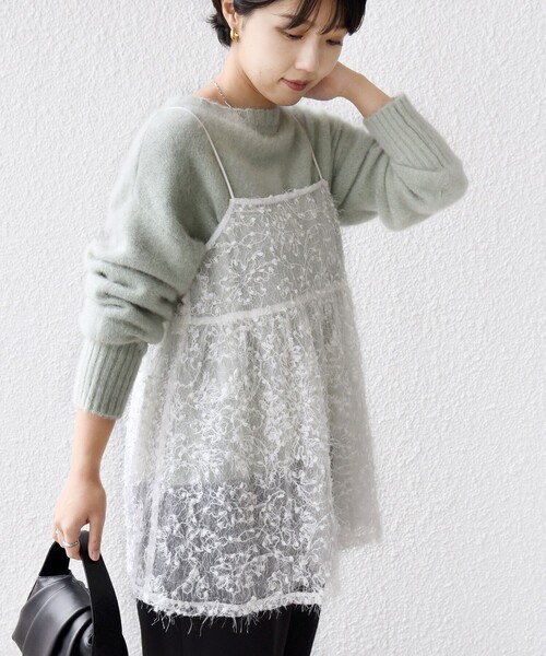 SHIPS（シップス） キャミソール 「手洗い可能」前後 2WAY レース