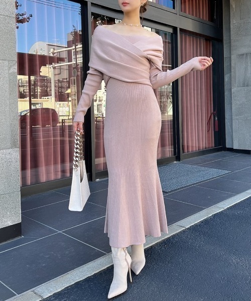 EIMY ISTOIRE（エイミーイストワール） ニットワンピース FREE ピンク