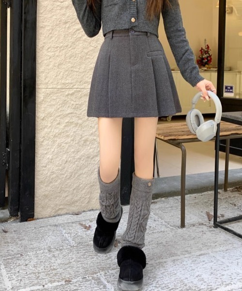 GEMEDA スカート ツイード風ボックスプリーツミニスカート : ZOZOTOWN