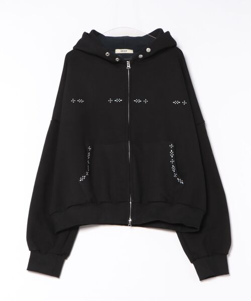 パーカー a.p.o.v. ネイティブスタッズデザインボリュームネック