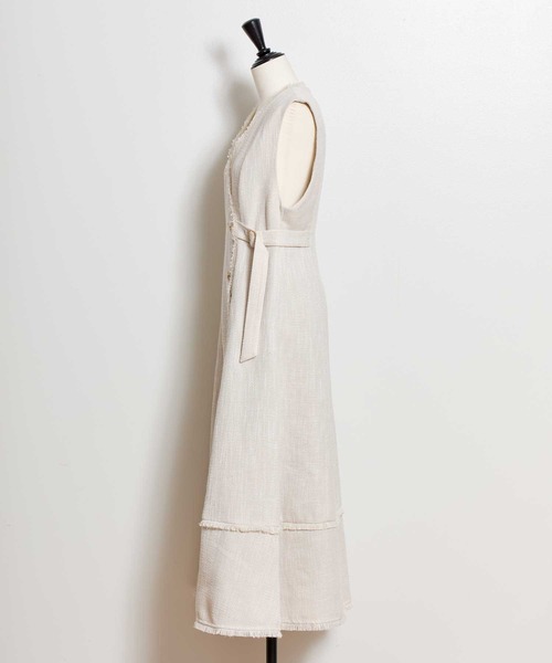 「NOELA」 ノースリーブワンピース M グレー レディース_画像4