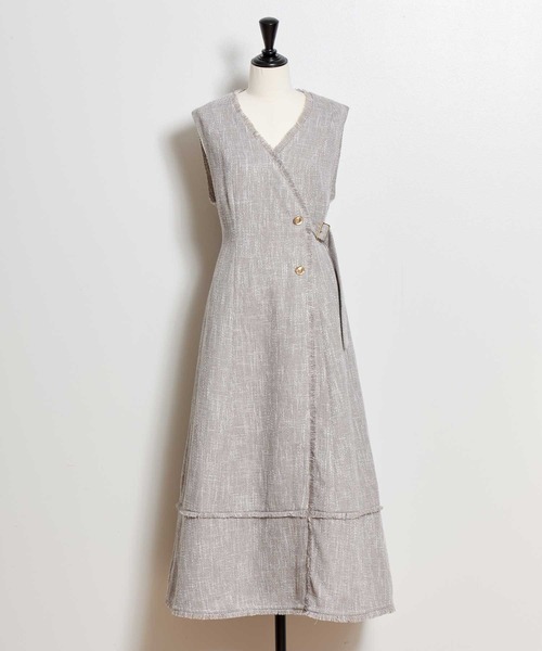 「NOELA」 ノースリーブワンピース M グレー レディース_画像10