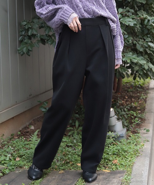 axes femme（アクシーズ ファム） パンツ 薔薇刺繍裏起毛パンツ