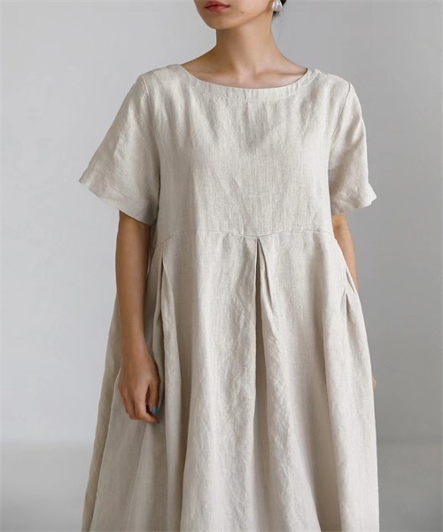 「Dream garden」 半袖ワンピース L ネイビー レディース_画像6