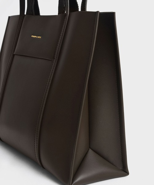 【美品】ベージュトートバッグCharles&keith CHARLES ＆ KEITH（チャールズ&キース） 「CHARLES & KEITH」 トート