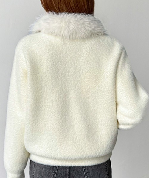 COCOMOMO ブルゾン アウター ふわふわファー付きシャギーブルゾン
