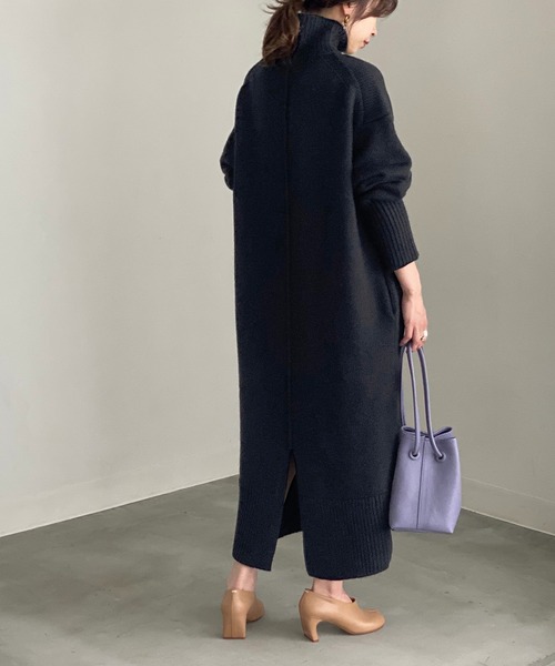 「ADAM ET ROPE'」 ニットワンピース FREE ベージュ レディース_画像2