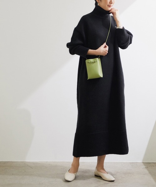 「ADAM ET ROPE'」 ニットワンピース FREE ベージュ レディース_画像5