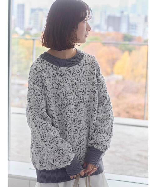 Samansa Mos2 blue（サマンサモスモスブルー） ニット セーター ジャ